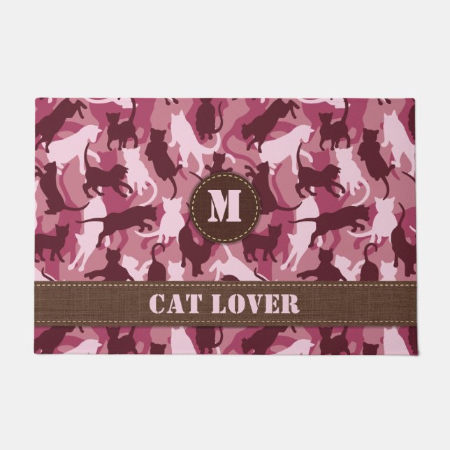 Felpudo Camuflaje rosado de gatos (Anverso)