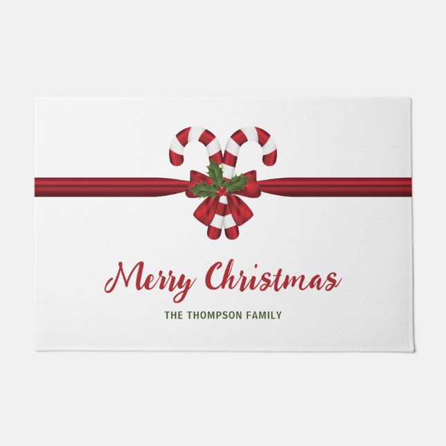 Felpudo Caña De Candy Candy Rojo Y Blanco Festividad Y Tex (Anverso)