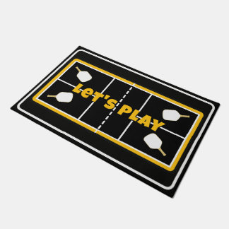 Felpudo Cancha de Pickleball Amarillo Negro y Blanco Perso