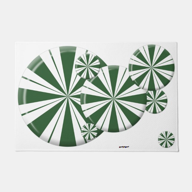 Felpudo Candía de rayas de menta rápida (Anverso)