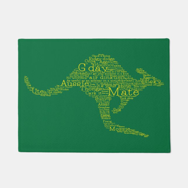 Felpudo Canguro hecho de jerga australiana (Anverso)