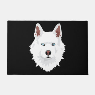 Felpudo Canina Husky Siberiana Blanca - Perro de Nieve Bla