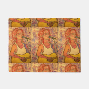 Felpudo cantante de micrófono azul