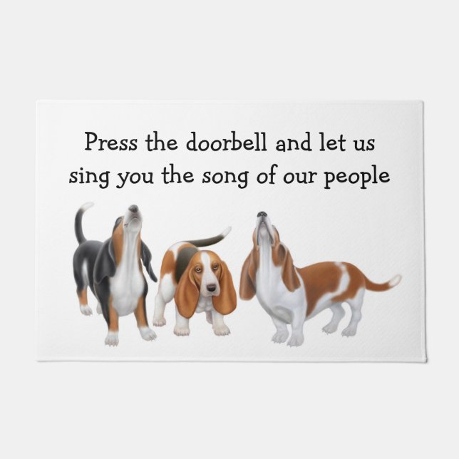 Felpudo Cantemos Basset Hounds Personalizable Doormat (Anverso)