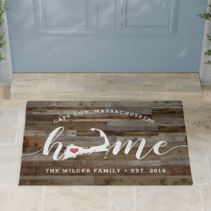 Felpudo Cape Cod Home Town Personalized Wood Look