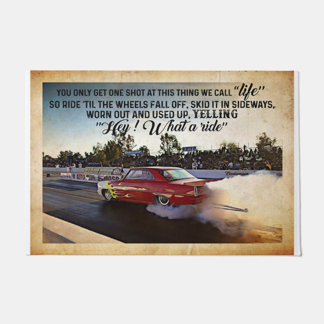 Felpudo Car Racing Mat - Personalized Welcome Mat  (Anverso)