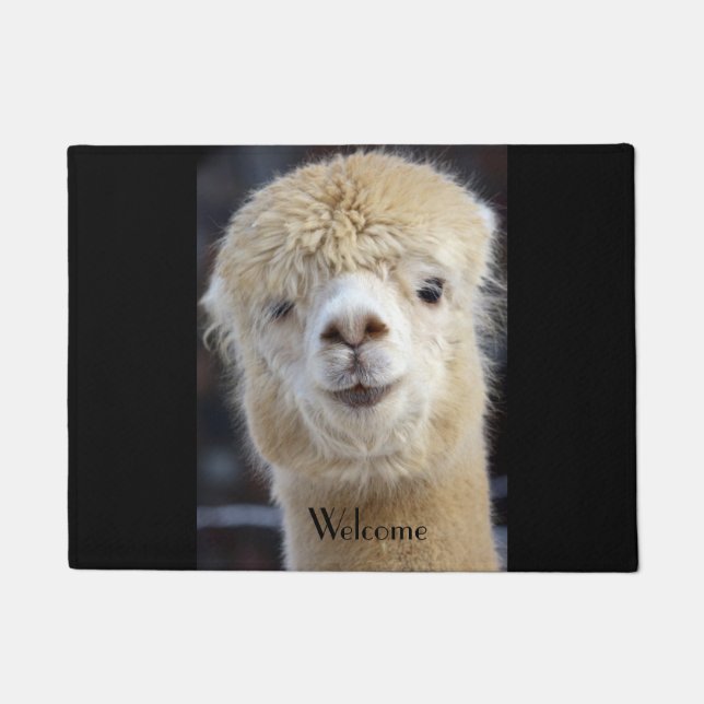 Felpudo Cara de alpaca linda (Anverso)