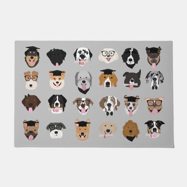 Felpudo Cara de perro de graduación (Anverso)