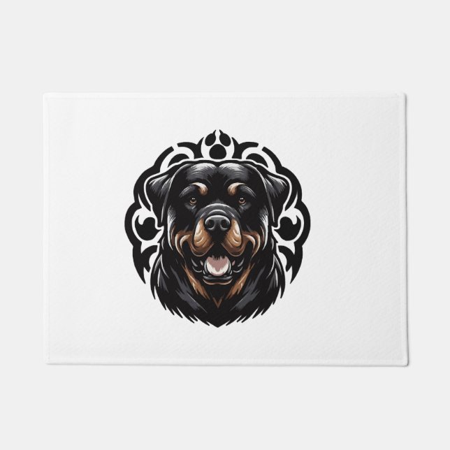 Felpudo Cara de perro Rottweiler (Anverso)