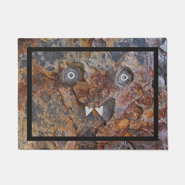 Felpudo Cara divertida en el rock ondulado (Anverso)