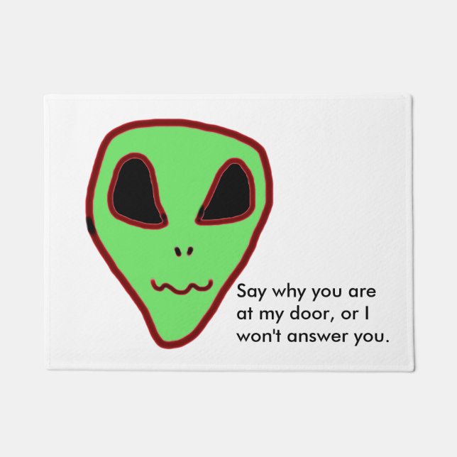 Felpudo Cara temerosa no contestará a Doormat (Anverso)