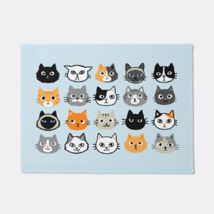 Felpudo Caras de Gato Gatos Lindos, Divertidos y Enojado