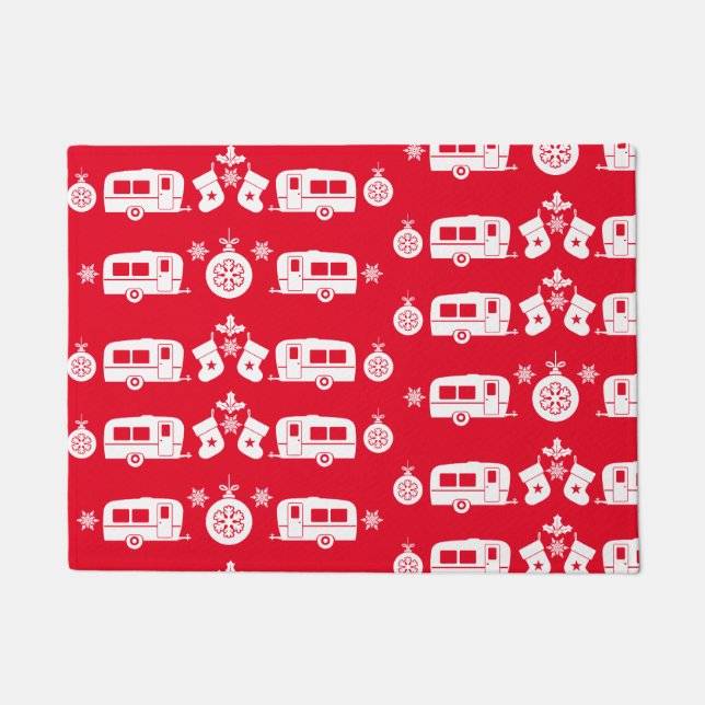 Felpudo Caravana Feliz Navidad Campamento   (Anverso)