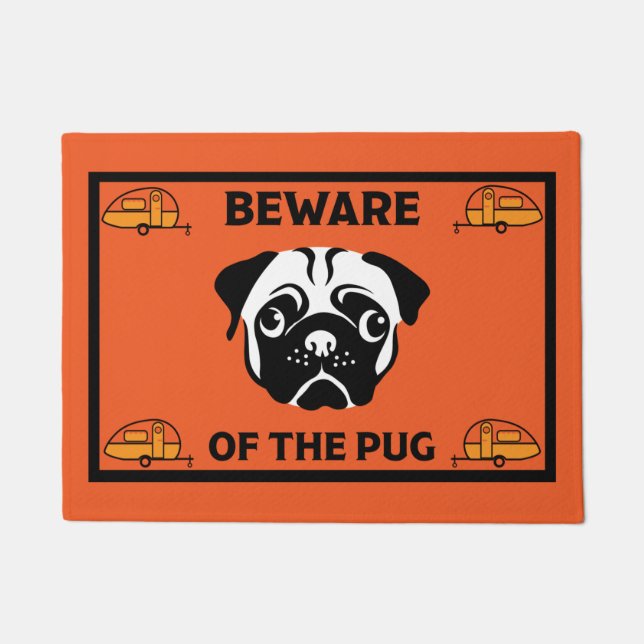 Felpudo Caravana Pug Dog Mat (Anverso)
