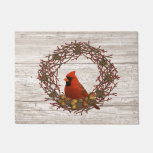 Felpudo Cardenal Wreath Door Mat