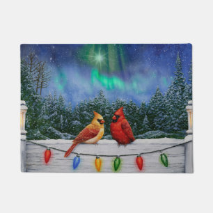 Felpudo Cardenales y Navidades iluminan la nieve de invier