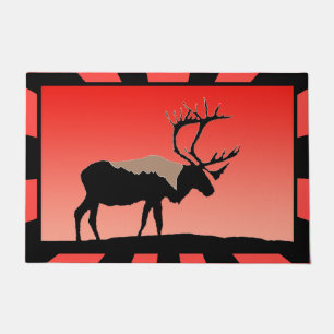 Felpudo Caribou at Sunset - Arte original de la vida salva