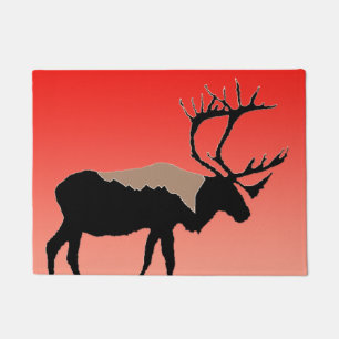 Felpudo Caribou at Sunset - Arte original de la vida salva
