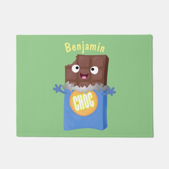 Felpudo Caricatura de dibujos animados de un dulce chocola (Anverso)