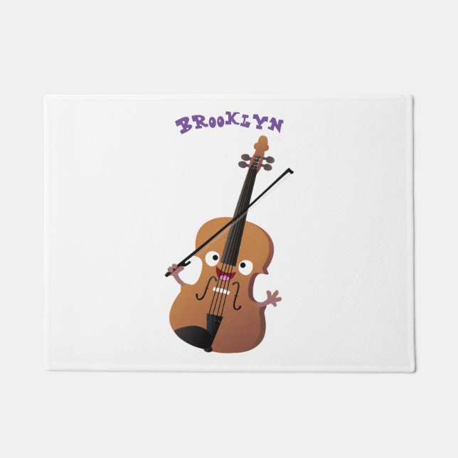 Felpudo Caricatura musical divertida en violín (Anverso)