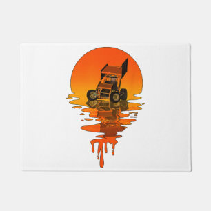 Felpudo Carreras de auto Sprint de estilo retro vintage