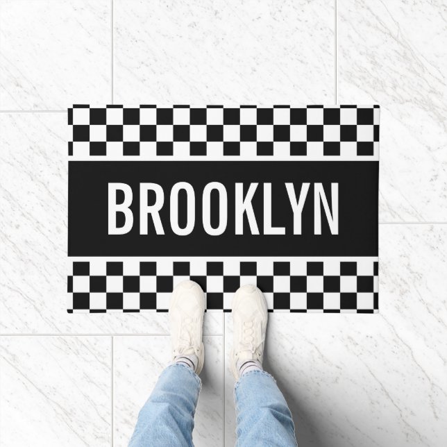 Felpudo Carreras de nombres personalizados Patrón de table (Interior)