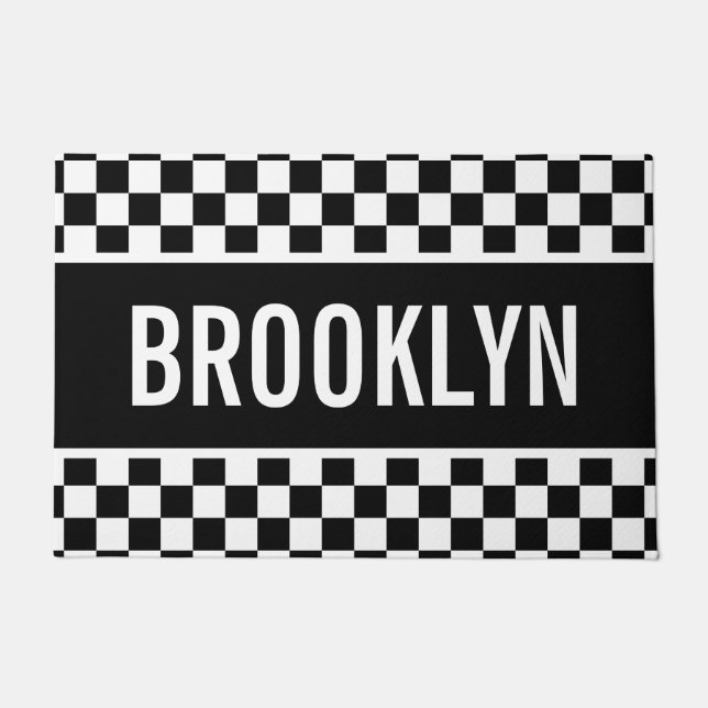 Felpudo Carreras de nombres personalizados Patrón de table (Anverso)