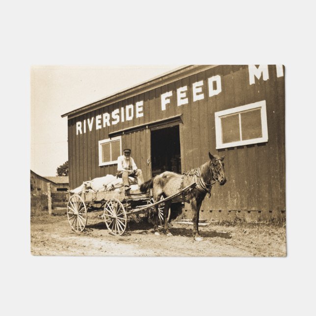 Felpudo Carro del caballo de cultivo del molino de (Anverso)