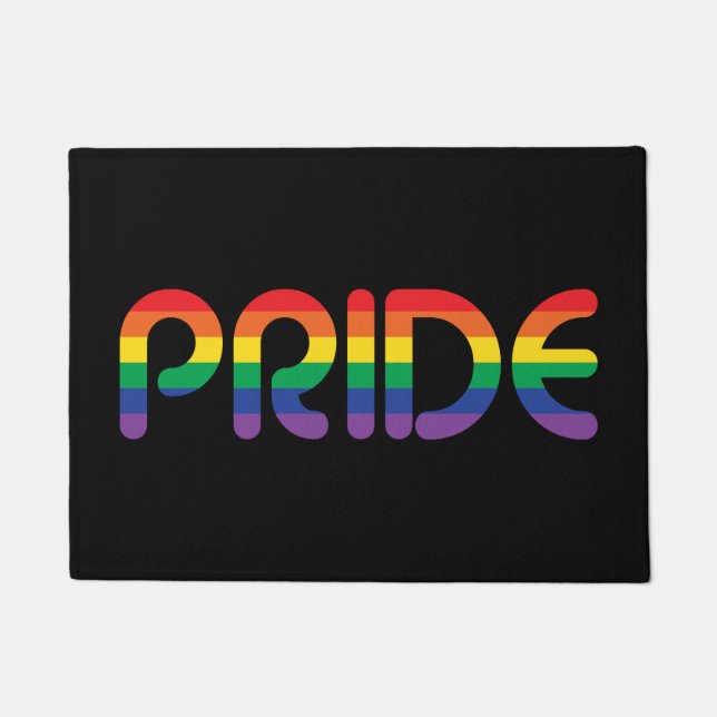 Felpudo Cartas en globo del Orgullo Arcoiris (Anverso)