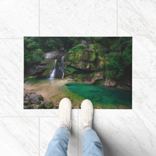 Felpudo Cartel de la impresionante cascada Virje, Esloveni