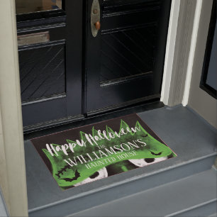 Felpudo Casa cazada Frankenstein fantasmagórica del feliz