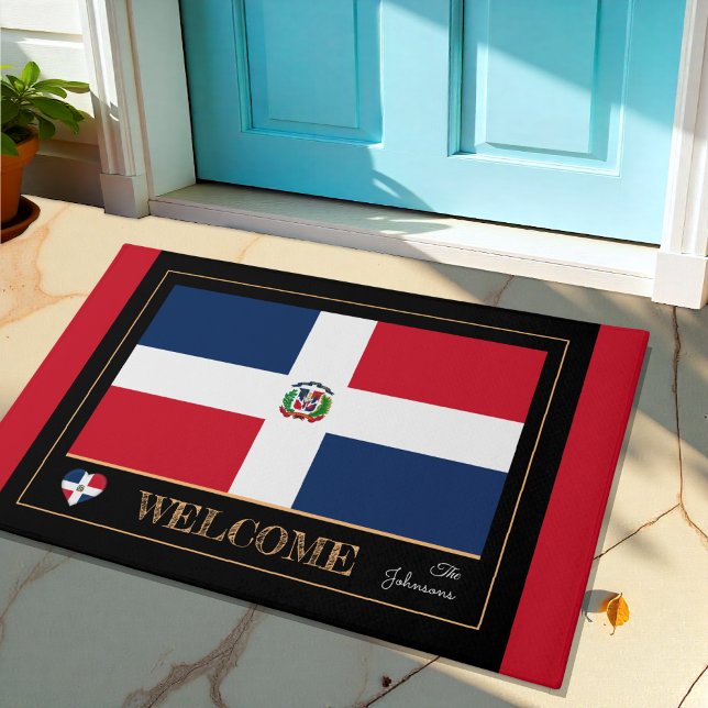 Felpudo Casa de bandera dominicana/ Bienvenida (Subido por el creador)