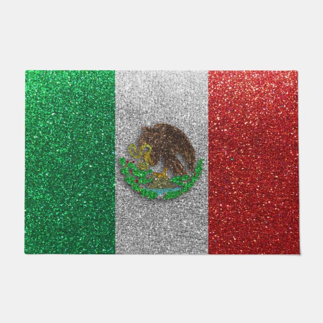 Felpudo Casa de bienvenida de México Latinx, Purpurina de  (Anverso)