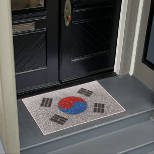 Felpudo Casa de bienvenida de Seúl, Purpurina de bandera c