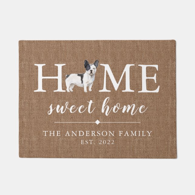 Felpudo Casa de bulldog francesa dulce Doormat (Anverso)