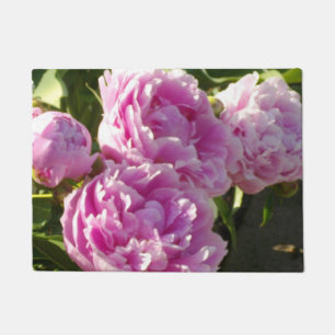 Felpudo Casa de campo de campo con flores de Pink Peony