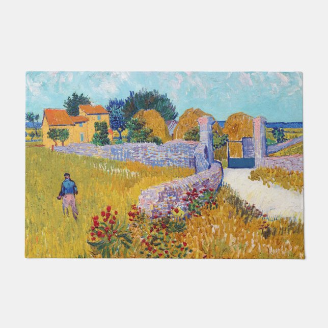 Felpudo Casa de campo en Provenza, Van Gogh (Anverso)