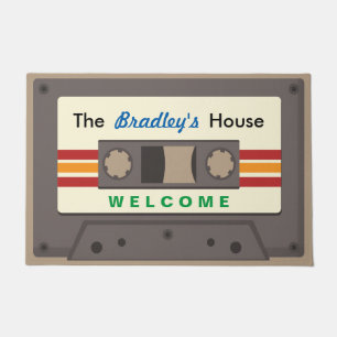 Felpudo Casa de Personalizado de mixtape de música retro d