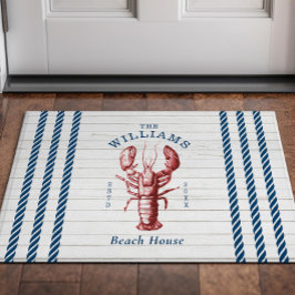 Felpudo Casa de playa costera de langosta