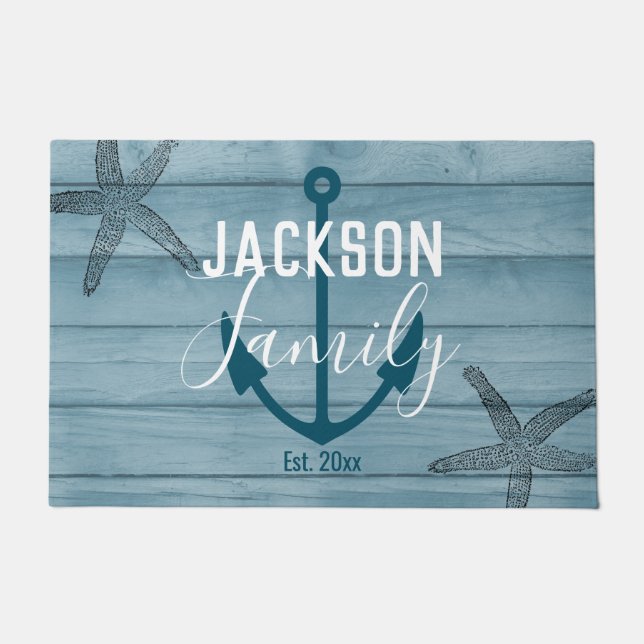 Felpudo Casa de playa de la familia Rusood Starfish Person (Anverso)