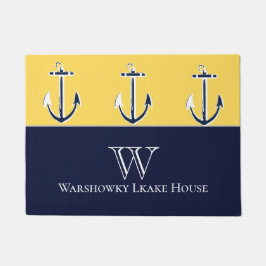 Felpudo Casa de playa de la Marina Náutica Mustard Yellow 