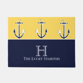 Felpudo Casa de playa de la Marina Náutica Mustard Yellow 