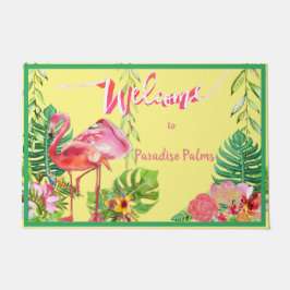 Felpudo Casa de playa Flamingo Paradise