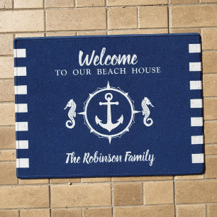 Felpudo Casa de playa personalizada nombre de familia caba
