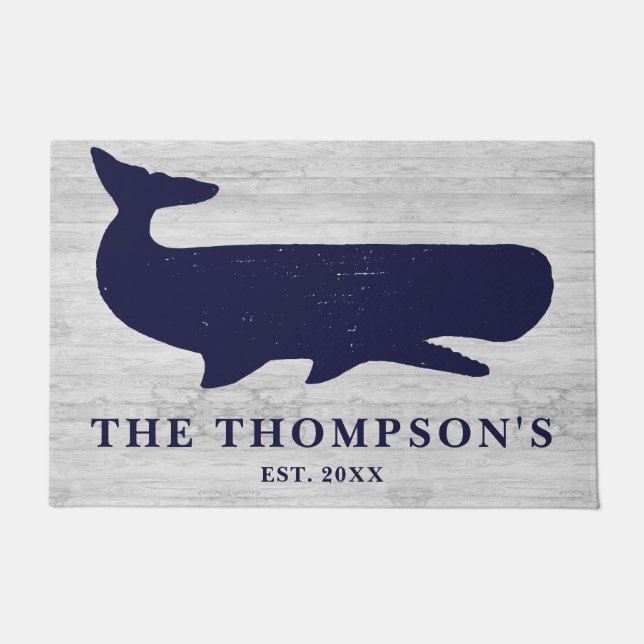 Felpudo Casa de vacaciones de ballena de la Marina Náutica (Anverso)