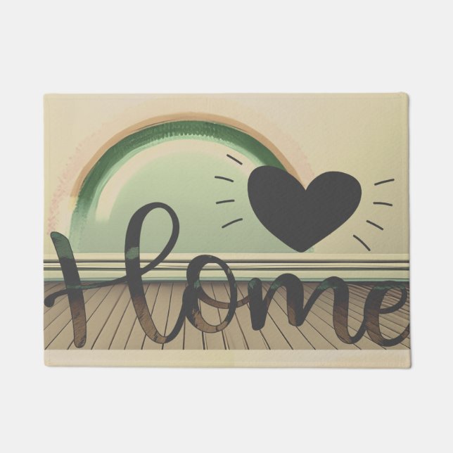 Felpudo Casa es donde el corazón está Doormat (Anverso)