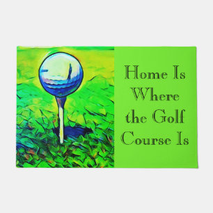 Felpudo Casa temática de golf es donde está el campo de go