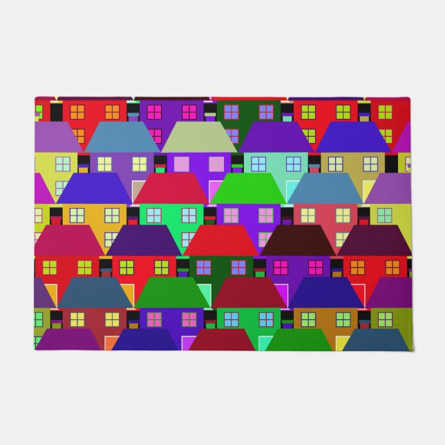 FELPUDO CASAS COMUNIDAD HOGAR COLORIDO (Anverso)