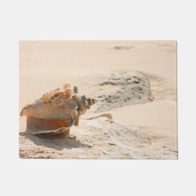 Felpudo Cáscaras del mar en la playa (Anverso)