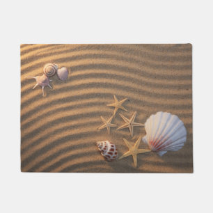 Felpudo Cáscaras y estrellas de mar del mar